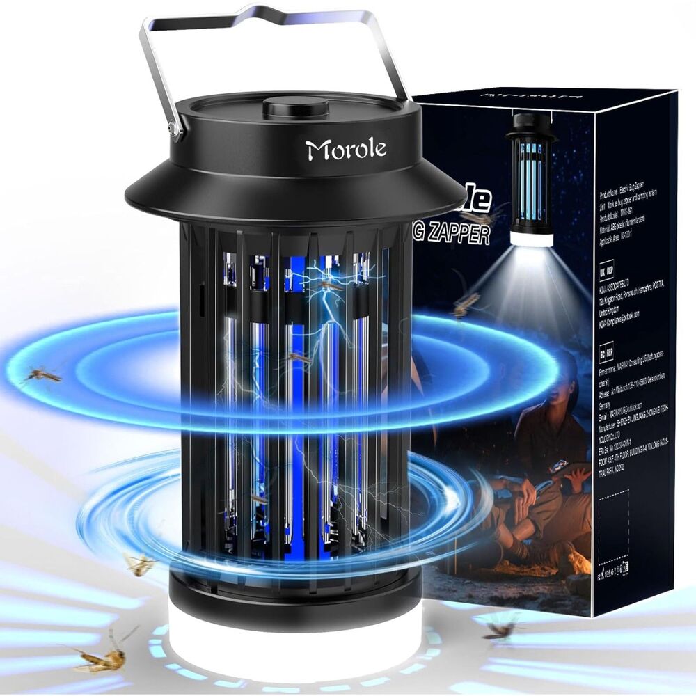 Morole Bug Zapper for Indoor Outdoor, Rechargeable Mosquito Zapper w/ LED Light